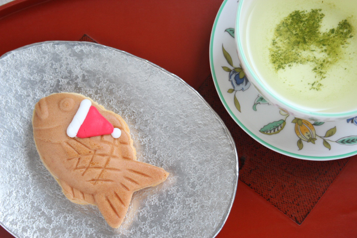 クリスマス小鯛焼とひおきしのお茶