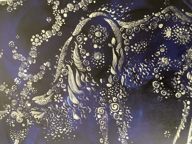 プラチナ・コバルトの動物　ケーキ皿