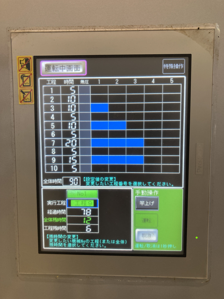 揉捻機の操作盤